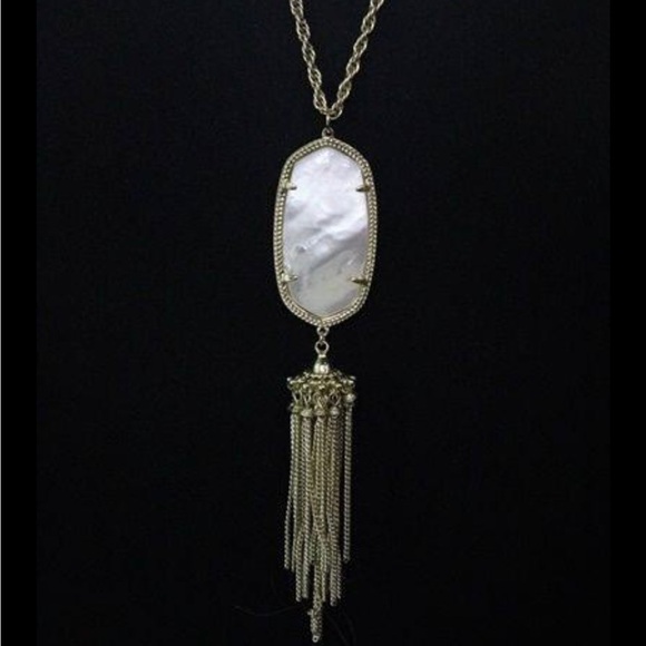 Kendra Scott Jewelry - Kendra Scott Gold Tone Mother of Pearl Tassel Pendant Chain Necklace